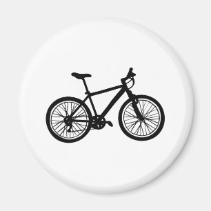 Imán Doodle dibujado a mano simple en bicicleta en negr