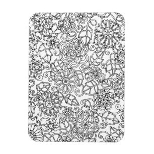 Imán Doodle floral étnico