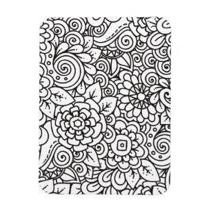 Imán Doodle retro floral