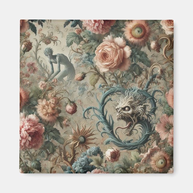 Imán Doom habitable - Diseño floral gótico victoriano (Frente)