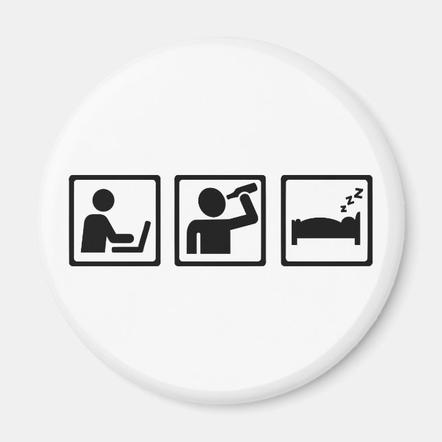 Imán Dormitorio de alcohol de oficina (Frente)