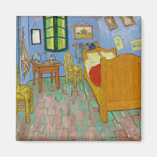 Imán Dormitorio Vincent Van Gogh. Vintage impresionista (Frente)