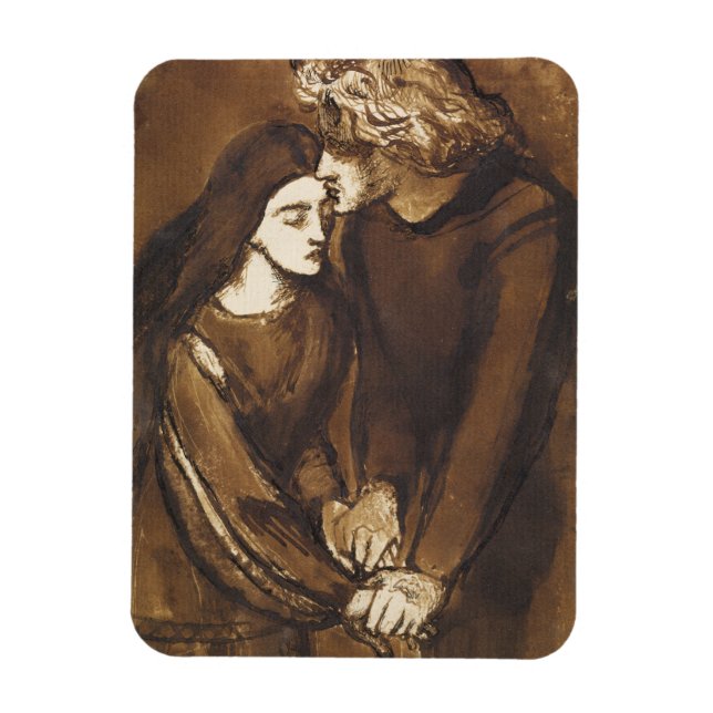 Imán Dos amantes por Dante Gabriel Rossetti (Vertical)