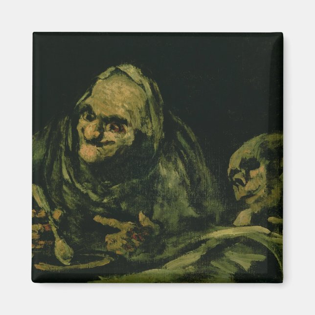 Imán Dos ancianos comiendo (Frente)