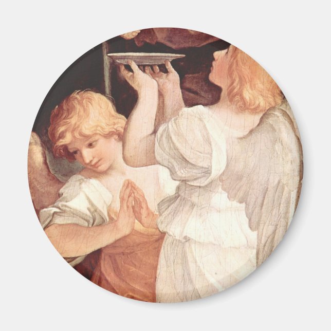 Imán Dos ángeles, Bella Artes cristiano barroco de Guid (Frente)
