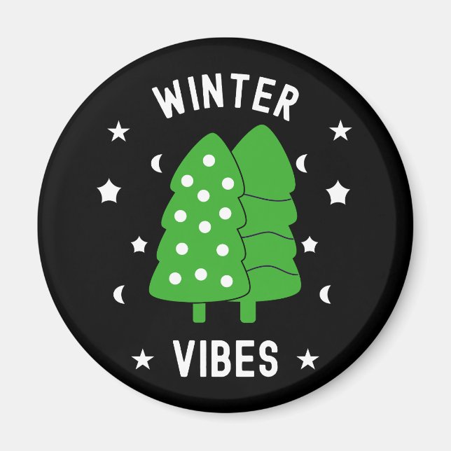 Imán Dos árboles con vibraciones de invierno (Frente)