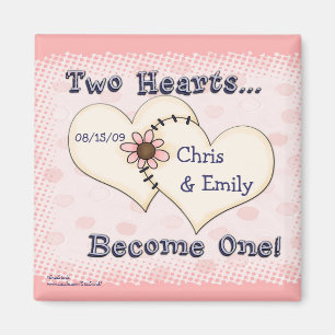 Imán Dos Bodas de corazón felicitaciones, Chris...