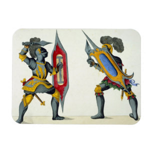 Imán Dos caballeros que luchan, placa 'de una historia