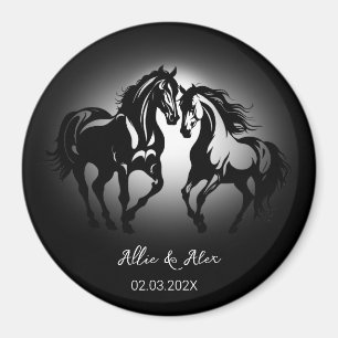 Imán Dos caballos enamorados pareja de amantes de cabal
