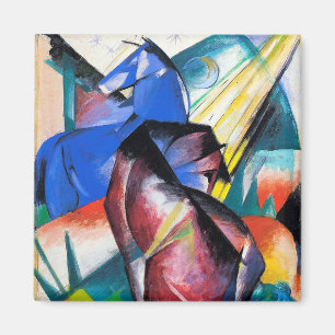 Imán Dos caballos rojos y azules de Franz Marc