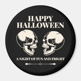 Imán Dos Calaveras Riendo Feliz Halloween