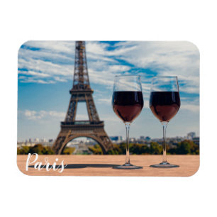 Imán Dos copas de vino con Torre Eiffel