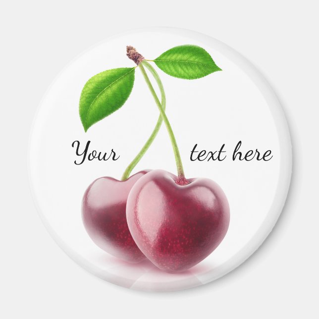 Imán Dos corazones cerezos (Frente)