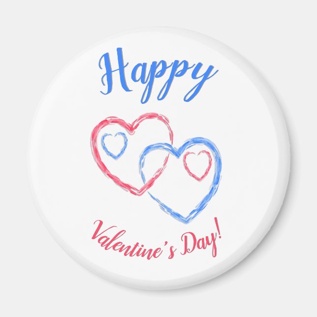 Imán Dos corazones como un botón (Frente)