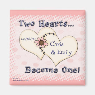Imán Dos corazones que casan la enhorabuena, Chris     