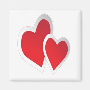 Imán Dos corazones rojos