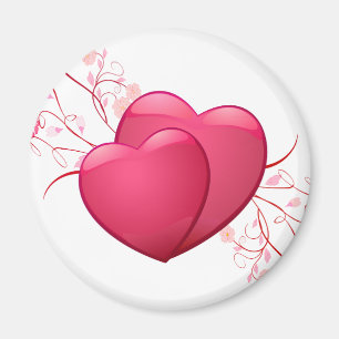 Imán Dos corazones rosados