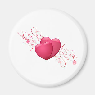 Imán Dos corazones rosados