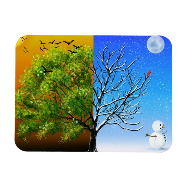 Imán Dos estaciones, un árbol (Horizontal)