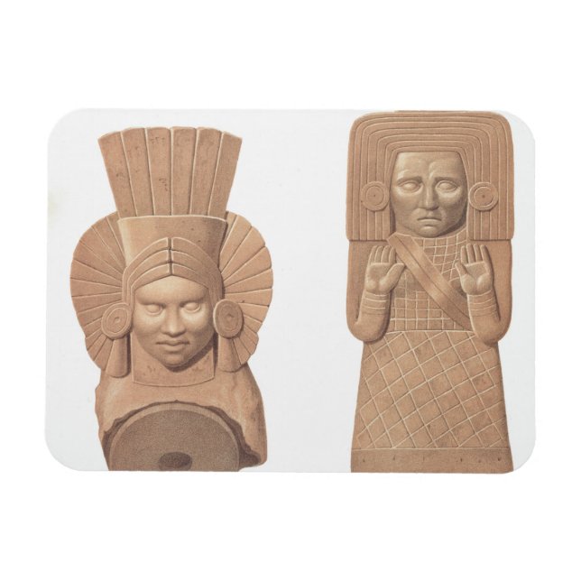 Imán Dos figuras de terracota de mujeres de Palenque, p (Horizontal)