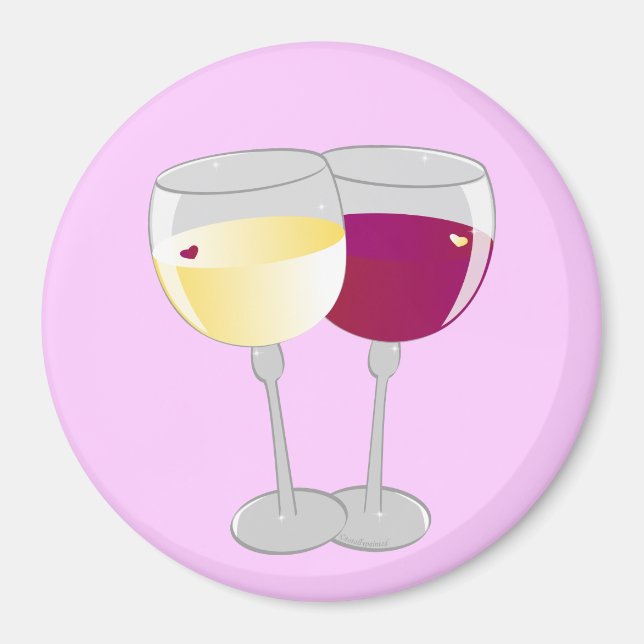 Imán Dos gafas de vino (Frente)