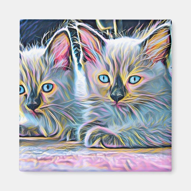 Imán Dos gatitos de ragdoll (Frente)