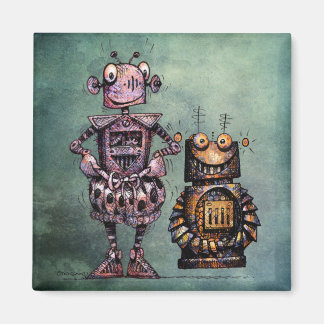 Imán ¡Dos Graciosos Robots Steampunk!