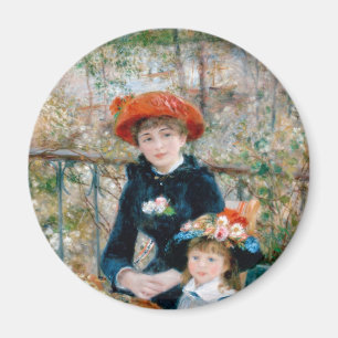 Imán Dos hermanas en terraza por Renoir. Impresión de