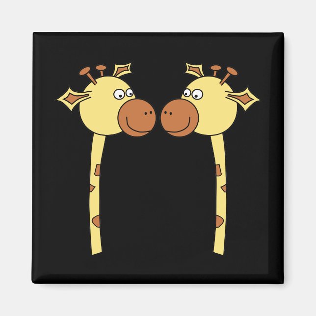 Imán Dos jirafas se acercan. Personalizado (Frente)