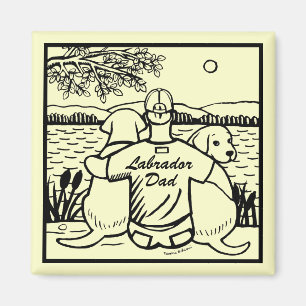 Imán Dos Labradors y papá