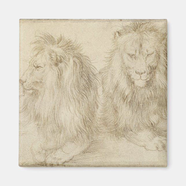 Imán Dos Leones (Animales Silvestres) (Albrecht Durer) (Frente)