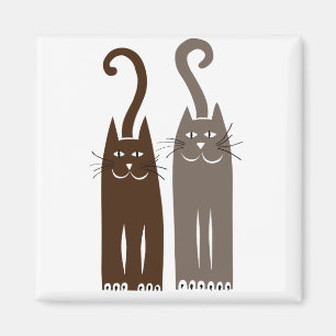 Imán dos lindos gatos (marrón)