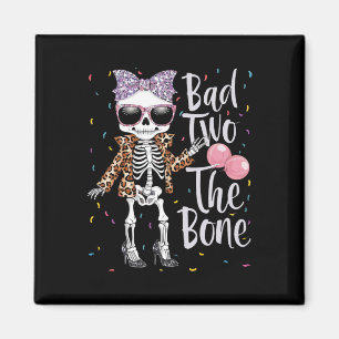 Imán Dos malos El cumpleaños 2 de Halloween con huesos