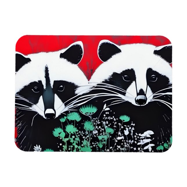 Imán Dos mapaches (Horizontal)