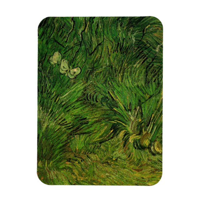 Imán Dos mariposas blancas por Vincent van Gogh (Vertical)