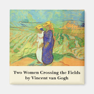 Imán Dos mujeres cruzando los campos de Vincent van Gog