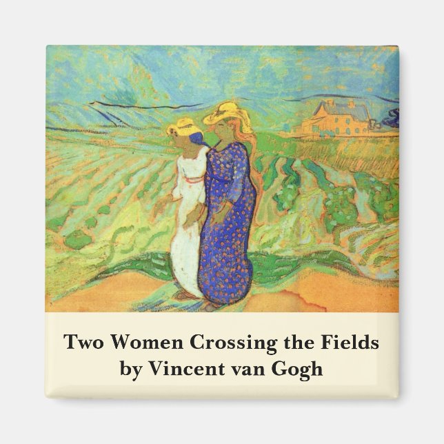 Imán Dos mujeres cruzando los campos por Vincent van Go (Frente)