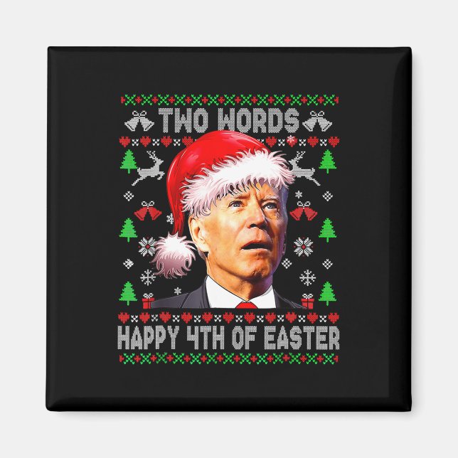 Imán Dos Palabras Feliz Cuarto De Los Navidades De Pasc (Frente)