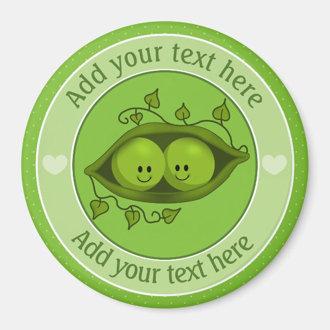 Imán Dos Peas Personalizadas En Un Pod (Frente)