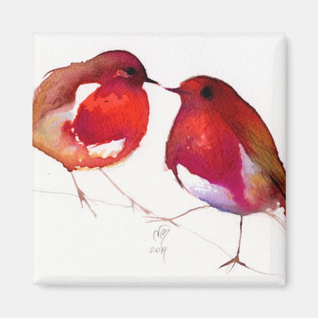 Imán Dos pequeñas aves de tinta 2014 (Frente)
