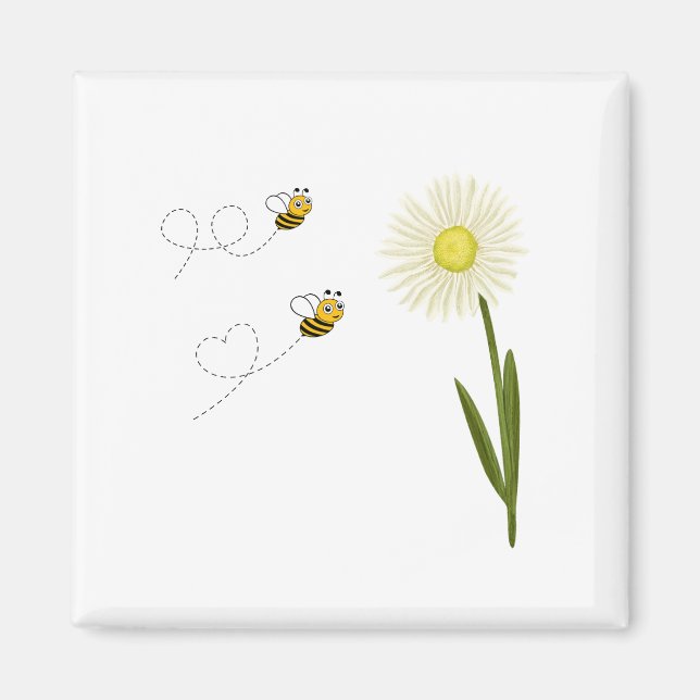 Imán Dos pequeñas y lindas abejas (Frente)