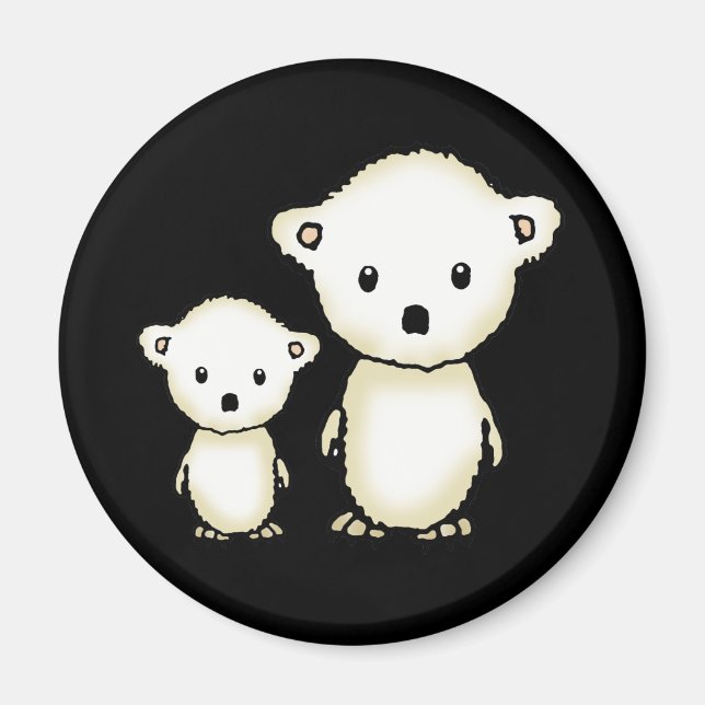 Imán Dos pequeños osos polares (Frente)