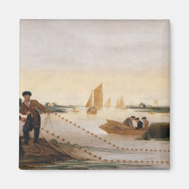 Imán Dos pescadores lanzando sus nidos (Frente)