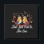 Imán Dos Pescados Menos En El Mar Boda Pun Bride Y Gro<br><div class="desc">Dos Pescados Menos En El Boda Del Mar Pun Bride Y Chiste Groom</div>