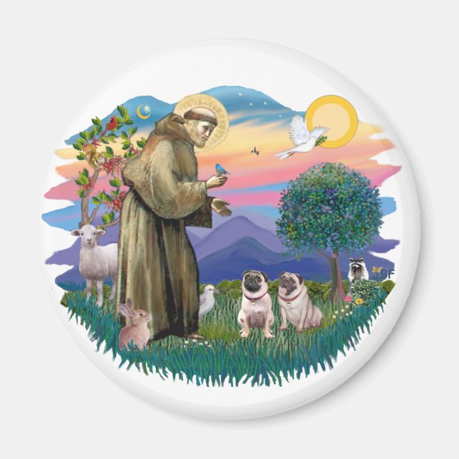 Imán Dos Pugs (leonado) (Frente)