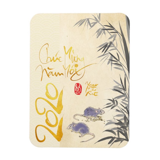 Imán Dos Rats Bamboo Vietnamita New Year 2020 VFM (Vertical)