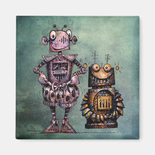 Imán ¡Dos robots divertidos de Steampunk!