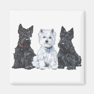 Imán Dos Scotties y un Westie