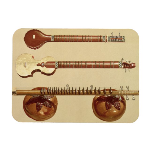 Imán Dos sitaras y una rudra vina, india, de "Musical" (Horizontal)