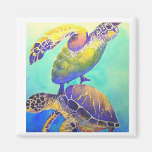 Dos tortugas del mar Verde